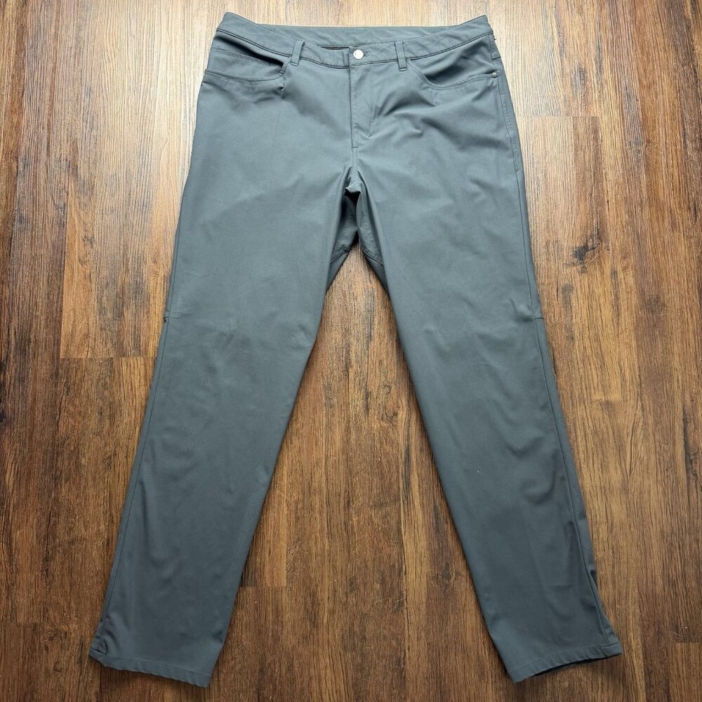 Lululemon Pants Mens 36 Charcoal Gray Commission Chino Stretch Zip Pocket Tech